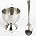 Stainless Steel Egg Cups Set for Hard Soft Boiled Eggs with 6 Egg Cup Holders 6 Egg Spoons