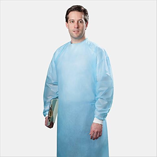 Tronex 5800CHEMO25 Multilayer Spunbond Chemo Gown, SMMS, Knitted Cuff, Fluid-Impervious, Unisize (Pack of 10)