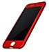 Omorro for iPhone 8 Plus/iPhone 7 Plus Case, 360 Full Edge Body Encase Plating Hard Bumper Frame Ultra Hybrid Cover with Tempered Glass, Fullbody New Cool Ultralight Slim Anti-Drop Case Red