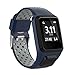 Compatible Tomtom Spark 3 / Runner 2 3 / Golfer 2 Watch Band Replacmenr Silicone Straps Wristband Sport Band for Tomtom Runner 2 3 and Tomtom Spark 3 GPS Fitness Watch (Navy&Gray)