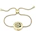 Adjustable Tree of Life Diffuser Bracelet, Chain Bracelet, 20mm Locket, 9 Diffuser Pads, Branded Bag. (Gold)