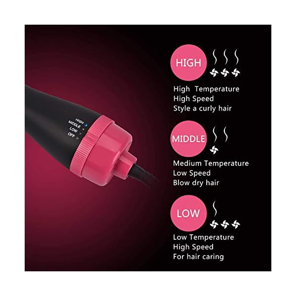 Hair Dryer Brush, Hot Air Brush, 4-in-1 Negative Ionic Hair Blow Dryer Brush for All Hair Types, Multifunctional Hot Air…