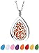 GoorDik Aromatherapy Essential Oil Diffuser Necklace Aroma Waterdrop Necklace Teardrop Pendant Locket with 8 Refill Pads