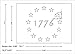 OBUY 13 Star 1776 Stencil for Painting on Wood, Walls, Fabric, Airbrush, More | Reusable 10.5 x 14.82 inch Mylar Template