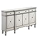 Elegant Lighting 3 Drawer 4 Door Cabinet in Silver Clear 60
