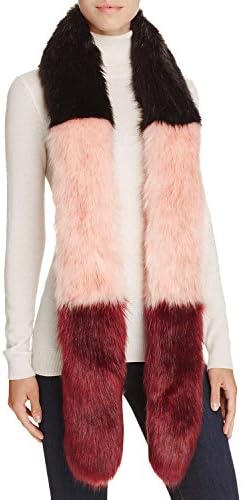 Cara New York Women's Skinny Colorblock Faux-Fur Popsicle Stole Scarf; Pink. Black & Burgundy