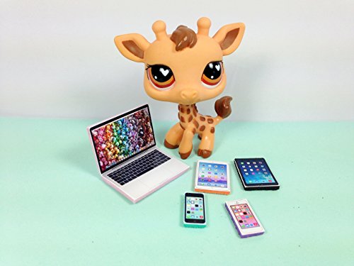 LPS Littlest Pet Shop 5 Accessories Lot Set Laptop, 2 Tablets, 2 Phones PET NOT INCLUDED