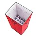 Wrapping Paper Storage Box- Holds 20 Rolls of 30” Gift Wrap-Upright Container with Lid, Dividers & Handles-Christmas & Birthday Wrap by Elf Stor (Red)