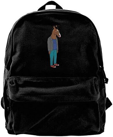 BoJack Horseman Canvas Shoulder Backpack Backpack for Men & Women Teens College Travel ypack Black