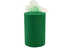 GIFTWRAP ETC. Emerald Green Tulle Christmas Decor - 6" x 100 Yards, Easter, Spring, Fabric Netting Ribbon, Wreath, Garland, Swag, Streamers, Christmas, Bows, St. Patrick's Day