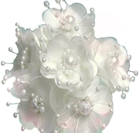 72 Ivory Wedding Bridal Pearl Satin Organza Flower