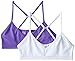 Fruit of the Loom Big Girls' Seamless Bralette, White/Violet, 36(Pack of 2)
