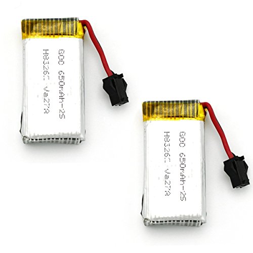 UUMART Pack of 2 Upgrade 7.4V 650mAh Lipo Battery for JJRC H8C H8D RC Quadcopter Spare Part
