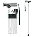 Folding Cane by Vive - Walking Cane for Men & Women - Collapsible, Lightweight, Adjustable & Portable Walking Stick Mobility Aid - Sleek Look & Comfortable Handles (White)