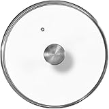 Victoria Glass Lid for 10 Inch Cast Iron Skillet, Frying Pan Lid with Stainless Steel Air Flow Knob