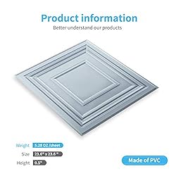 Art3d Decorative Drop Ceiling Tile 2x2 Pack of