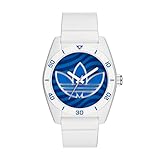 adidas Men's 'Santiago' Quartz Rubber and Silicone Casual Watch, Color:White (Model: ADH3195)