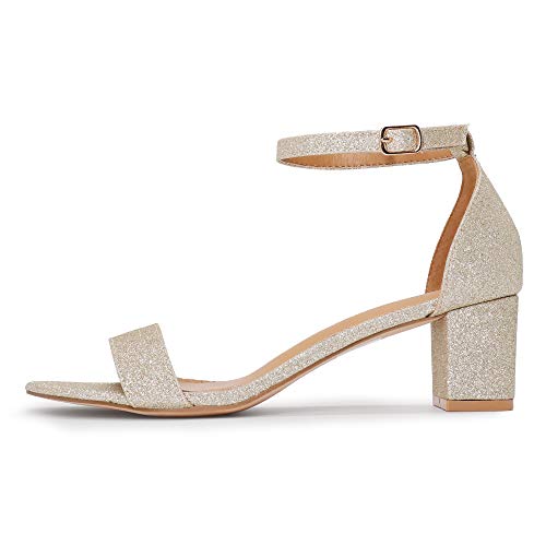 SHOWHOW-Womens-Block-Low-Heel-Ankle-Strap-Heeled-Sandals-Shoes-Chunky-Dress-Office-Heels-Gold-Glitter-9-M-US