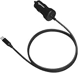 AmazonBasics Straight Cable Lightning Car Charger, 5V 12W, 3 Foot, Black