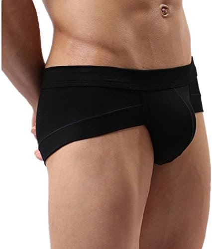 Casualfashion Men 11Color Modal Underwear Briefs Pouch U Convex Underpants M-XXL (M, Black)