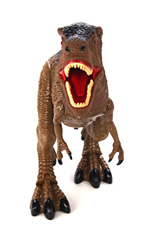 Dinosaur Planet Remote Controlled RC Battery Operated Toy T-Rex Figure w/Shaking Head, Walking Movement, Light Up Eyes & Sounds
