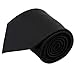 100% Silk Handmade Black Ties For Men Solid Color Neckties Mens Tie Men's Necktie by John William