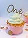 Gold Glitter One Cupcake Toppers - party supplies