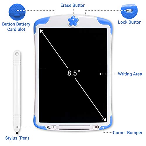Simicore 8.5 inch Smart LCD Writing Tablet - Gift for Kids Writing Tablet Doodle Drawing Board with Erase Button and Screen Lock (Blue)