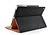 S-Tech iPad Mini 4 / Mini 5 Case Black and Tan Soft Leather Wallet Smart Cover with Sleep/Wake Feature Flip Case for Apple iPad Mini 4 (2015 2019 Model Release)