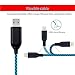 iPhone Cables,MKDGO 360 Degree Light Visible Flowing LED Light Up Fast Charger Lightning to USB Cable Sync Data Corde for iPhone X/8/7/7 Plus/6s/6s Plus/6/6 Plus/5s/5c/iPad/iPod(3ft Black)