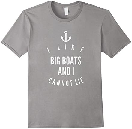 Men's I Like Big Boats And Cannot Lie Cruise Ship Funny T-Shirt XL Slate