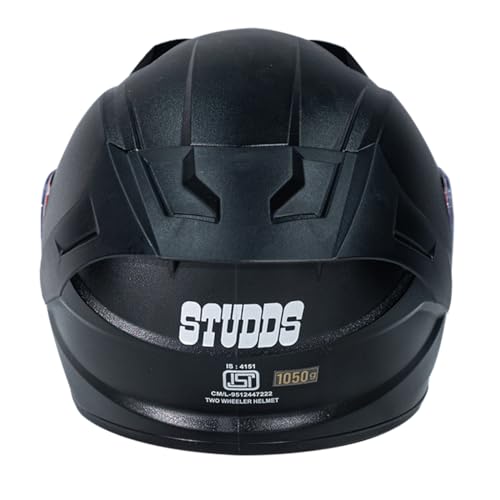 Studds Raider ISI Certified Full Face Motorcycling Helmet for Men and Women with Spoiler and Clear Visor (Black - XL) 3