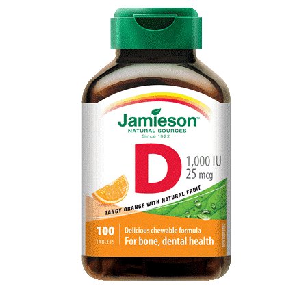 Vitamin D Chewable Orange-100 tablets Brand: Jamieson Laboratories
