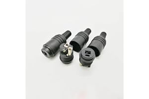 2-Pin DIN Speaker Socket Female Connector with Screw Terminals for Retro HiFi Audio Equipment, for Easy Fit, Nickel Plated, B