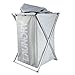Chrislley X-Frame Laundry Basket Stand Oxford Dirty Foldable Laundry Hamper Sorter Waterproof Handles (Light Gray Hamper)
