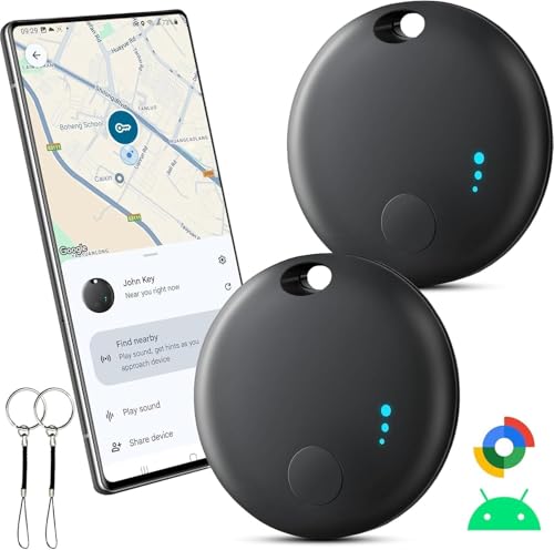 Android Smart Tracker Tag, Android Bluetooth Tracker Tag Locator Tracker Tag for Luggage/Bags/Wallets/Backpacks, Keys Find Objects Compatible "Google Find Hub"