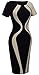 HOMEYEE Women's Vintage Short Sleeve Colorblock Illusion Cocktail Dress B315