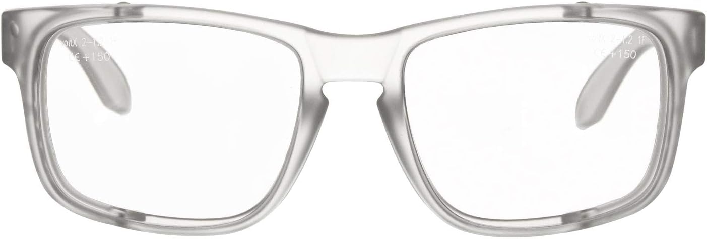 voltX 'CRYSTAL' Full Lens Magnified Reading Safety Glasses UKCA & CE EN166F certified (+3.0 Dioptre, Clear lens) -Anti fog coated UV400 lens