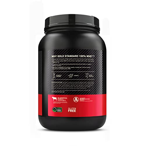 OPTIMUM NUTRITION GOLD STANDARD 100% WHEY PROTEIN POWDER, BANANA CREAM, 2 POUND (PACKAGING MAY VARY)