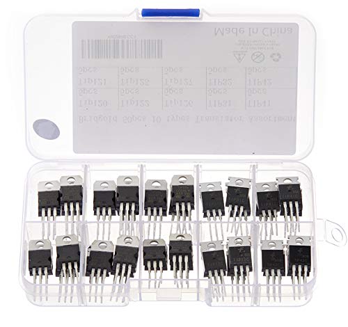 Bridgold 50pcs 10Types TIP Series Transistors Assortment Kit, Including TIP31 TIP32 TIP41 TIP42 TIP120 TIP121 TIP122 TIP125 TIP126 TIP127