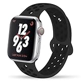 YC YANCH Greatou Compatible for Apple Watch Band 42mm,Soft Silicone Sport Band Replacement Wrist Strap Compatible for iWatch Apple Watch Series 3/2/1,Nike+,Sport,Edition,S/M,Anthracite Black