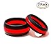 Arthletic His & Hers Silicone Wedding Ring Set - 2 Pack Thin Red Line Rubber Wedding Band Set - (Blue Line, Red Line, Camo)