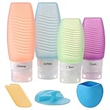FAMILIFE Travel Bottle Set, TSA Approved, BPA Free, Leak Proof, Food Grade Silicone (Rectangle)