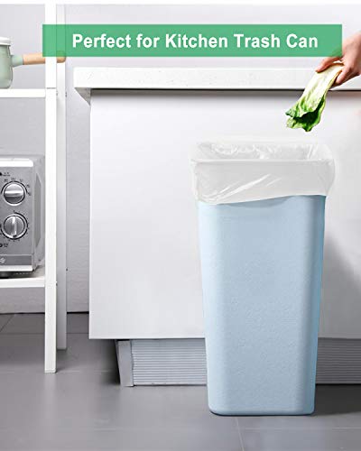 13-15 Gallon Tall Kitchen Trash Bags Compostable Trash bags 1.18Mils Unscented Trash Bags fit 55L Garbage Can White Heavy Duty Garbage Bags for Kitchen Garden Backyard Home