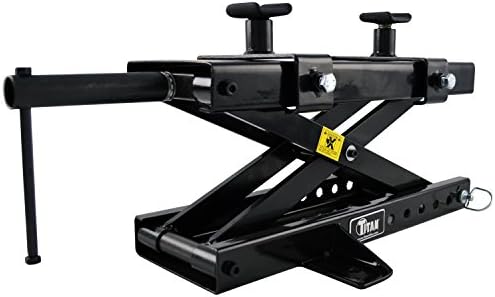 Titan Lifts MLJ-1000B Black Motorcycle Mini Jack with Safety Bar - 1000 lb. Lift Capacity