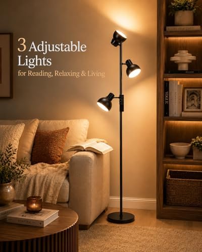 Stehlampe Wohnzimmer 36W 2800LM Stehlampe LED Dimmbar mit Fernbedienung & Berührung 2700K-6500K, 3-Licht Leselampe Moderne Stehleuchte