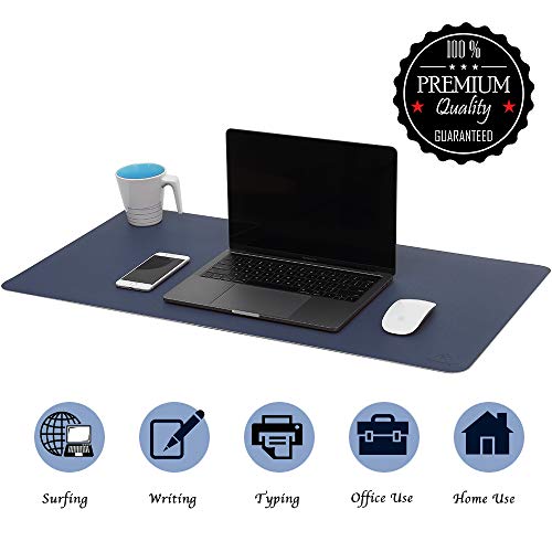 Knodel Desk Pad, Office Desk Mat, 40cm x 80cm PU Leather Desk Blotter