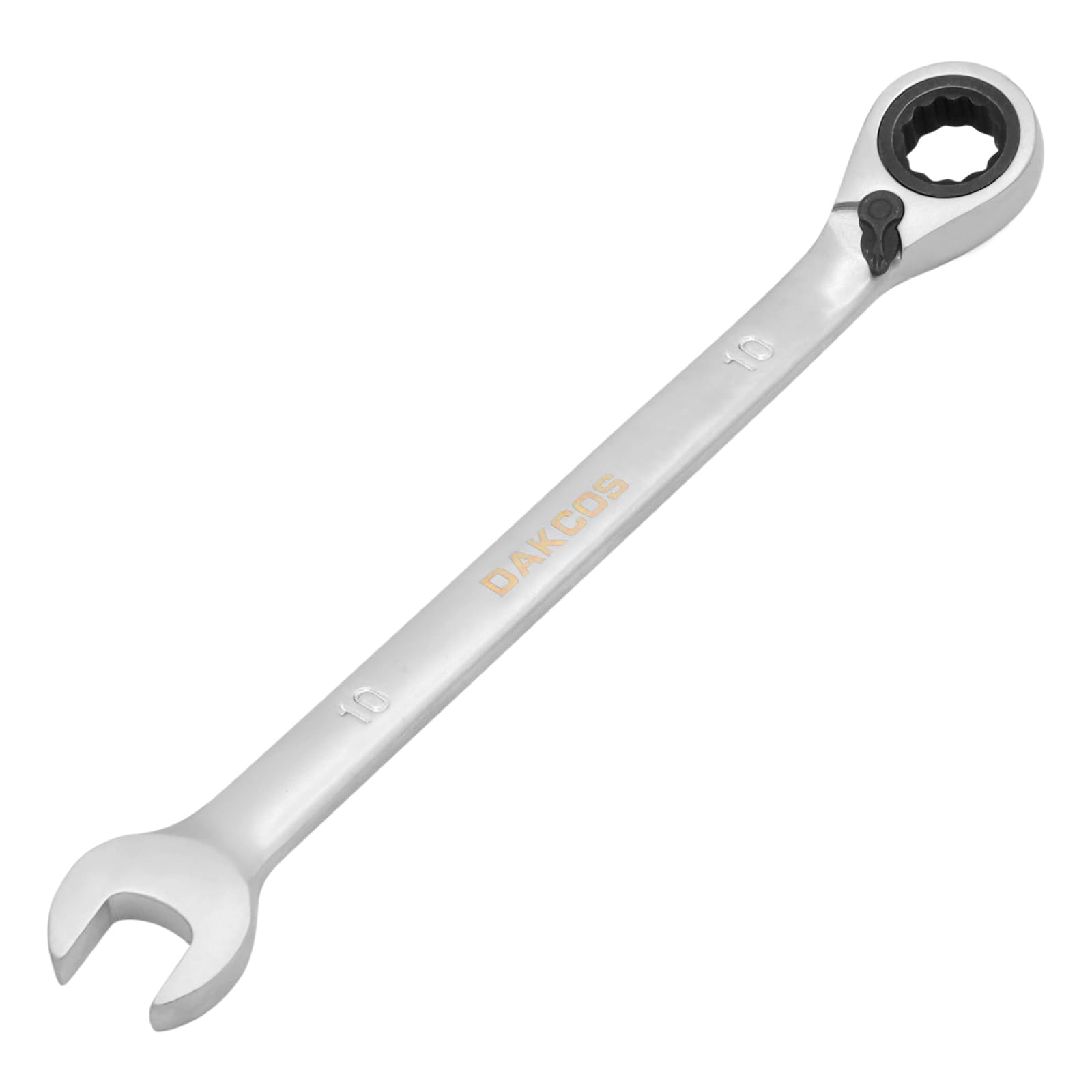 DAKCOS 10mm Fixed Head Reversible Ratchet Spanner Ratcheting Combination Wrench Chrome Vanadium Steel