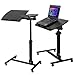 F2C Portable Adjustable Height 360° Swivel Laptop Desk PC Computer Mobile Notebook Laptop Stand Rolling Table Desk Cart Tiltable with Wheels Casters& Mouse Pad Table (360° Swivel Rolling-Black)thumb 4