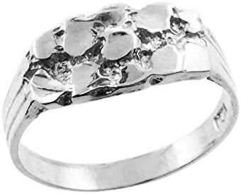 High Polish Sterling Silver Solid Baby Nugget Ring for Boys (Size 2)